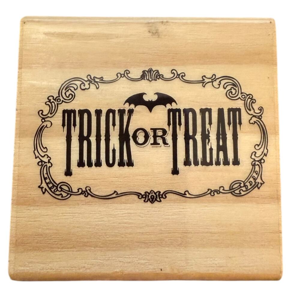 Craft Smart Trick Or Treat With Bat Rubber Stamp 276870